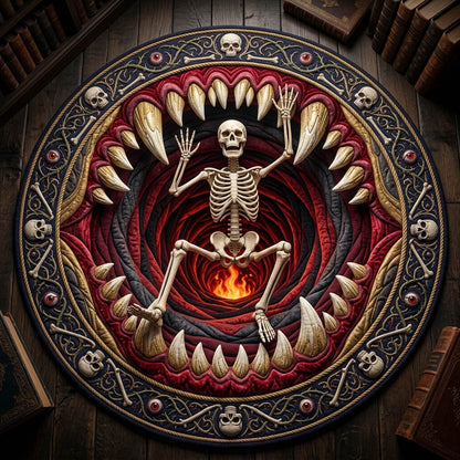 Haunted Skeleton Quilted Round Mat GFTONMU1390