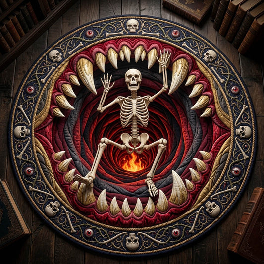 Haunted Skeleton Quilted Round Mat GFTONMU1390