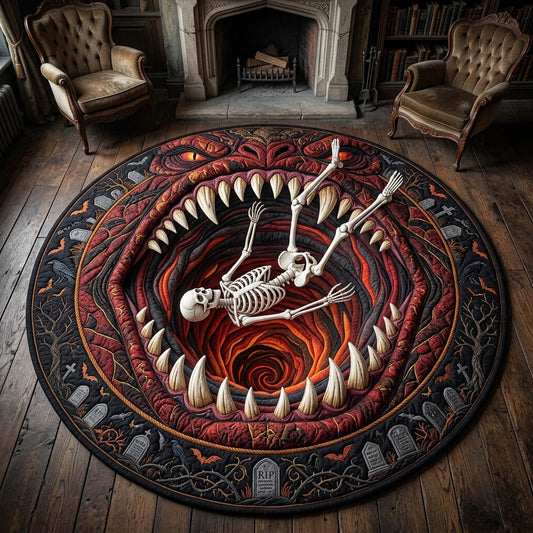 Haunted Skeleton Quilted Round Mat GFTONMU1391