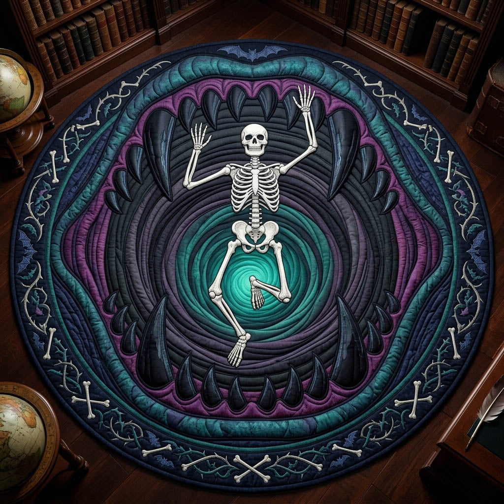 Haunted Skeleton Quilted Round Mat GFTONMU1392