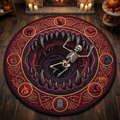 Haunted Skeleton Quilted Round Mat GFTONMU1393