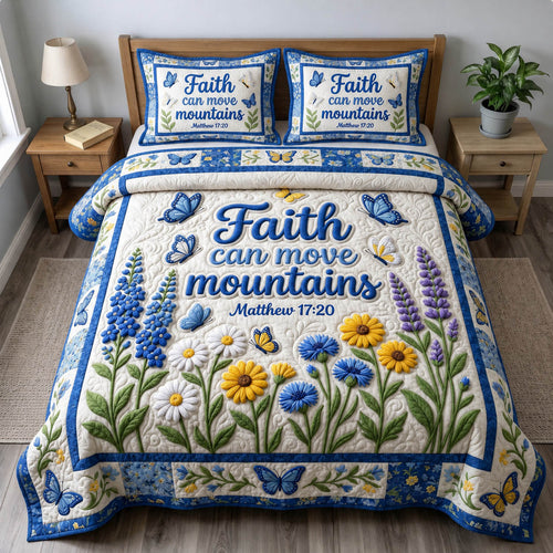 Floral Bible 3-Piece Quilted Bedding Set GFTONMU1417