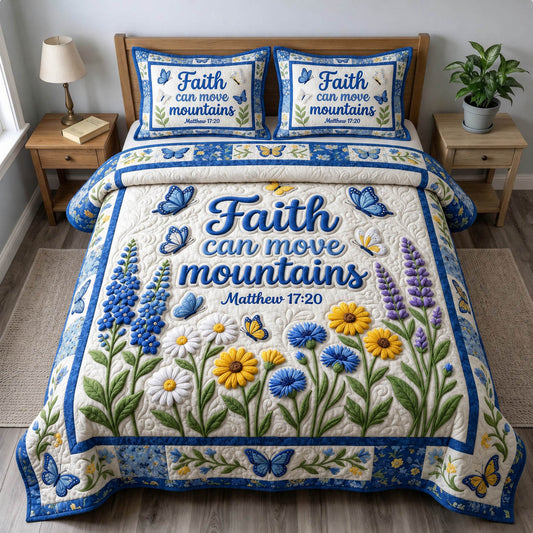 Floral Bible 3-Piece Quilted Bedding Set GFTONMU1417