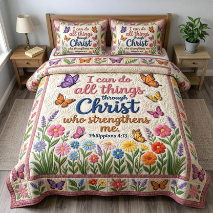 Floral Bible 3-Piece Quilted Bedding Set GFTONMU1419