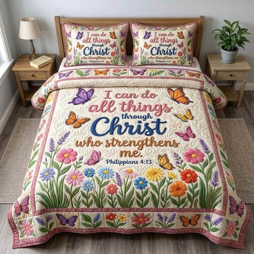 Floral Bible 3-Piece Quilted Bedding Set GFTONMU1419