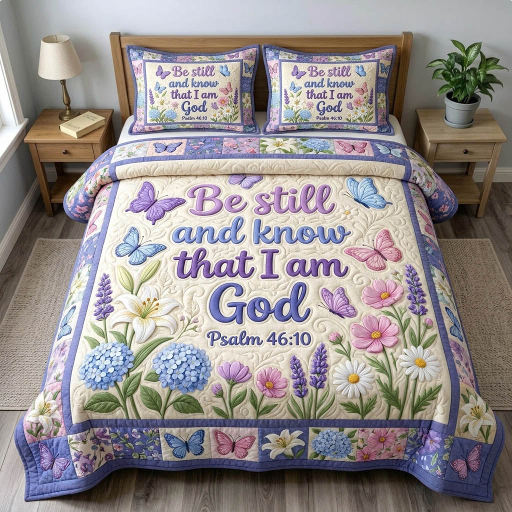 Floral Bible 3-Piece Quilted Bedding Set GFTONMU1420