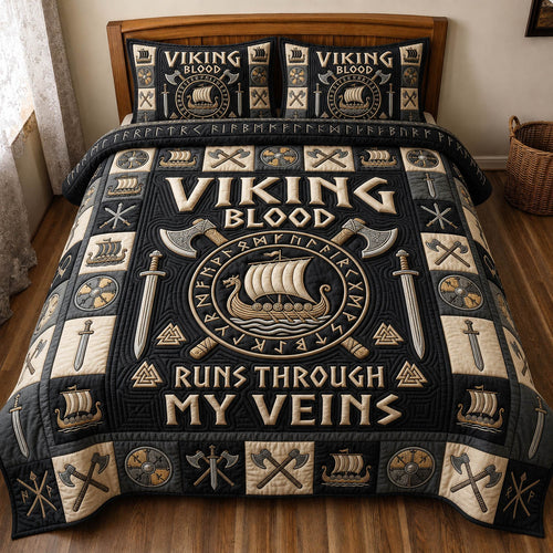 Viking Heritage 3-Piece Quilted Bedding Set GFTONMU1447