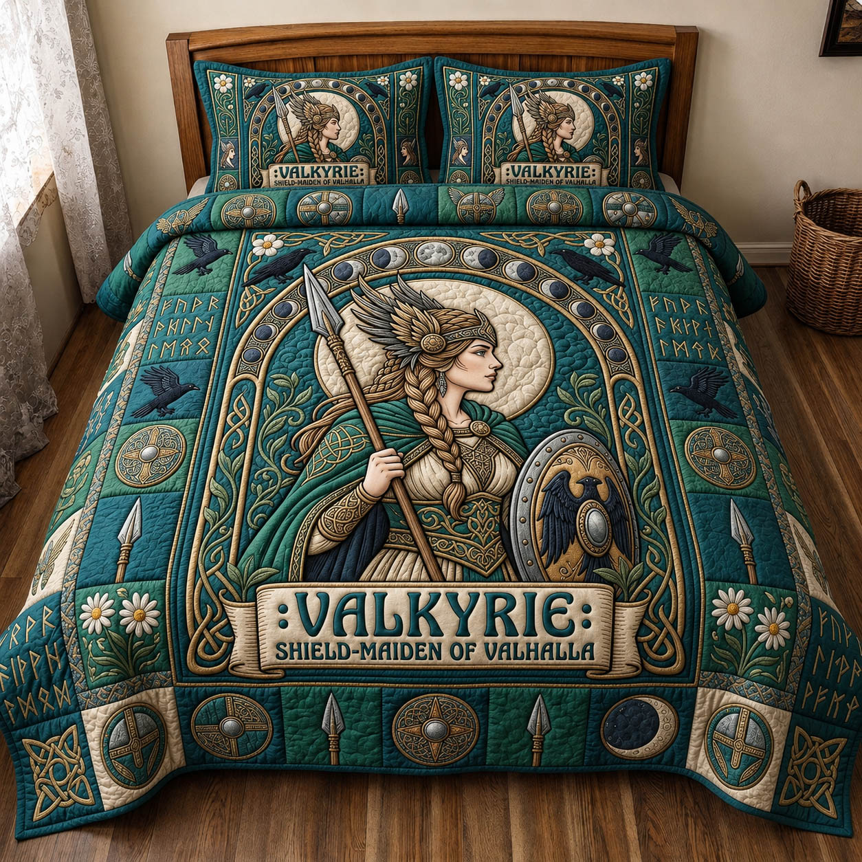 Viking Goddess 3-Piece Quilted Bedding Set GFTONMU1456