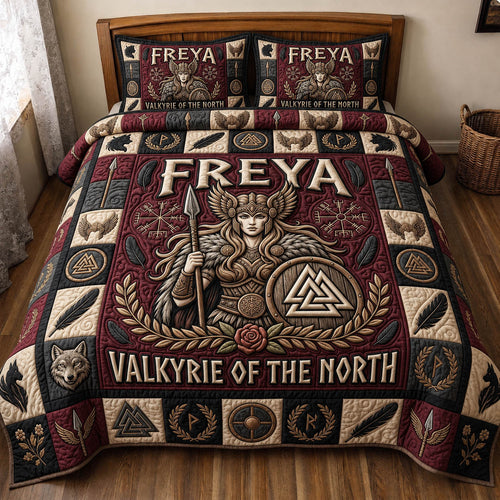 Viking Goddess 3-Piece Quilted Bedding Set GFTONMU1457