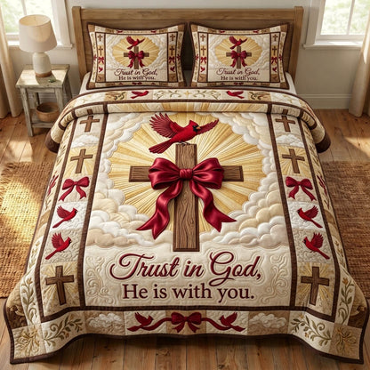 Cardinal Christian 3-Piece Quilted Bedding Set GFTONMU1520