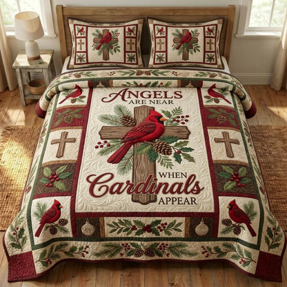 Cardinal Christian 3-Piece Quilted Bedding Set GFTONMU1522