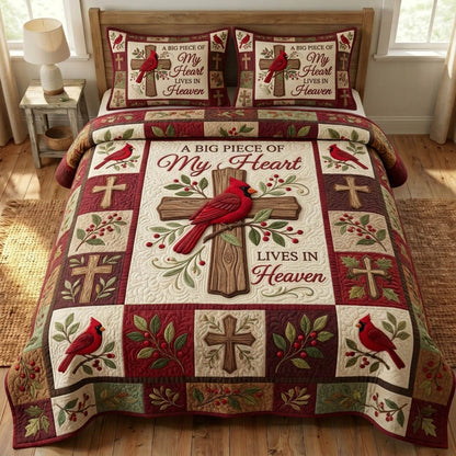 Cardinal Christian 3-Piece Quilted Bedding Set GFTONMU1523