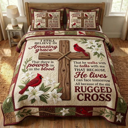 Cardinal Christian 3-Piece Quilted Bedding Set GFTONMU1524