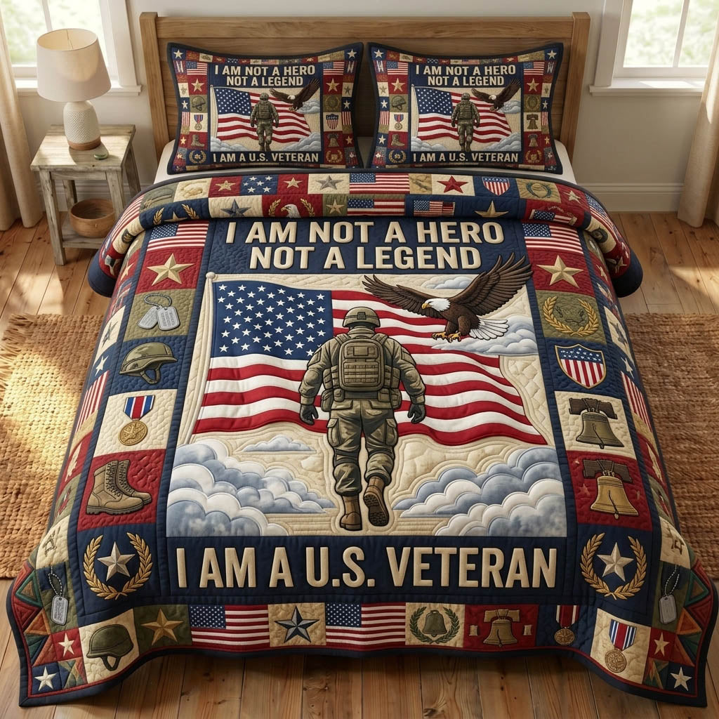 US Veteran 3-Piece Quilted Bedding Set GFTONMU1564