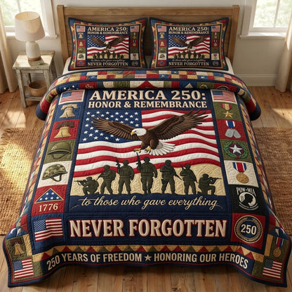 US Veteran 3-Piece Quilted Bedding Set GFTONMU1565