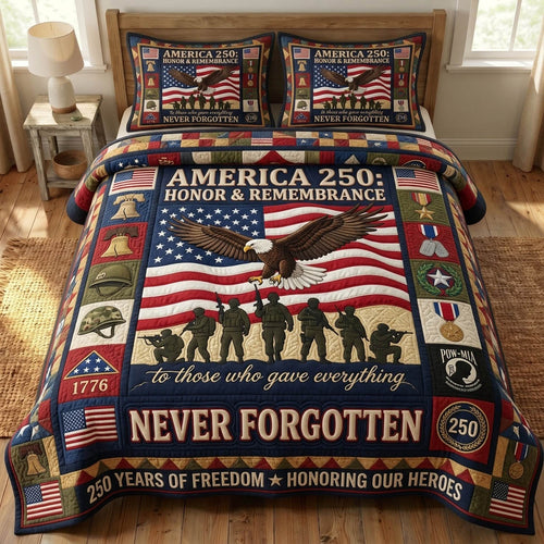 US Veteran 3-Piece Quilted Bedding Set GFTONMU1565