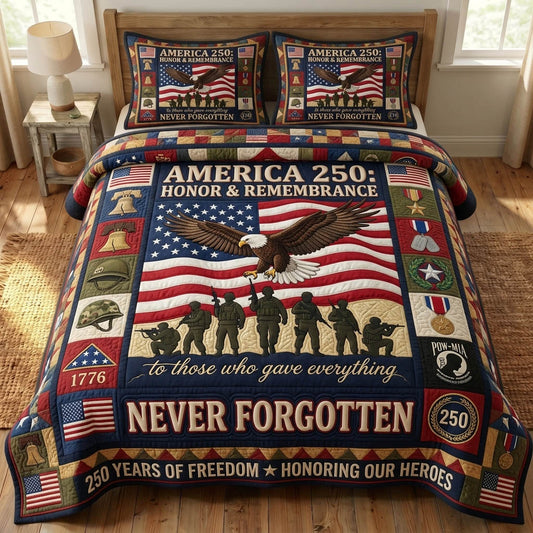 US Veteran 3-Piece Quilted Bedding Set GFTONMU1565