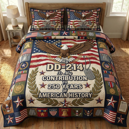 US Veteran 3-Piece Quilted Bedding Set GFTONMU1567