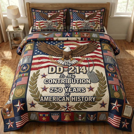 US Veteran 3-Piece Quilted Bedding Set GFTONMU1567