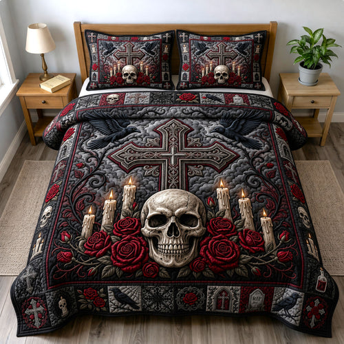 Haunted Halloween 3-Piece Quilted Bedding Set GFTONMU1624