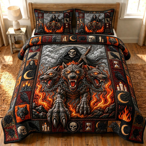 Haunted Halloween 3-Piece Quilted Bedding Set GFTONMU1625