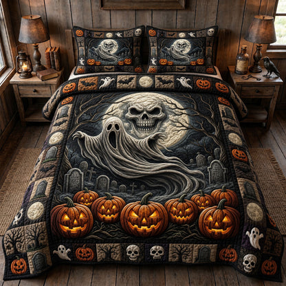 Haunted Halloween 3-Piece Quilted Bedding Set GFTONMU1627