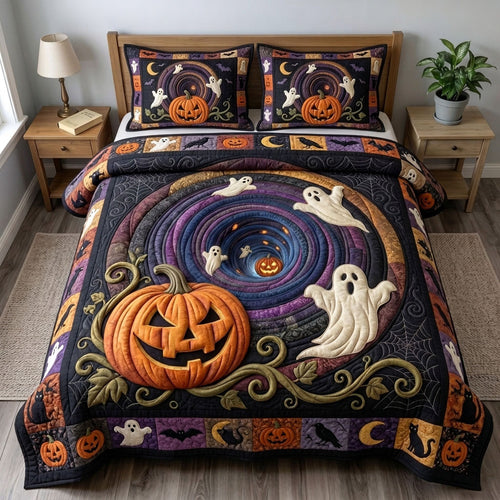 Haunted Halloween 3-Piece Quilted Bedding Set GFTONMU1634
