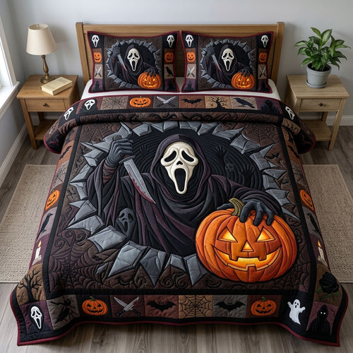 Haunted Halloween 3-Piece Quilted Bedding Set GFTONMU1636