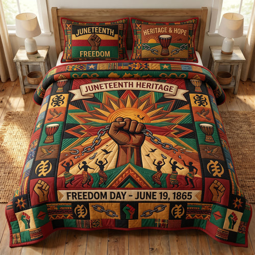 Juneteenth Soul 3-Quilted Bedding Set GFTONMU164