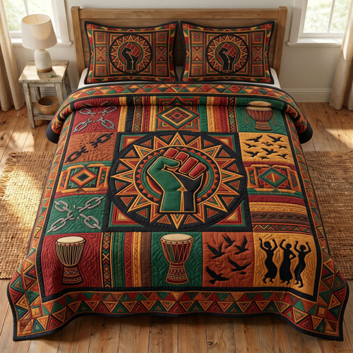 Juneteenth Soul 3-Quilted Bedding Set GFTONMU167