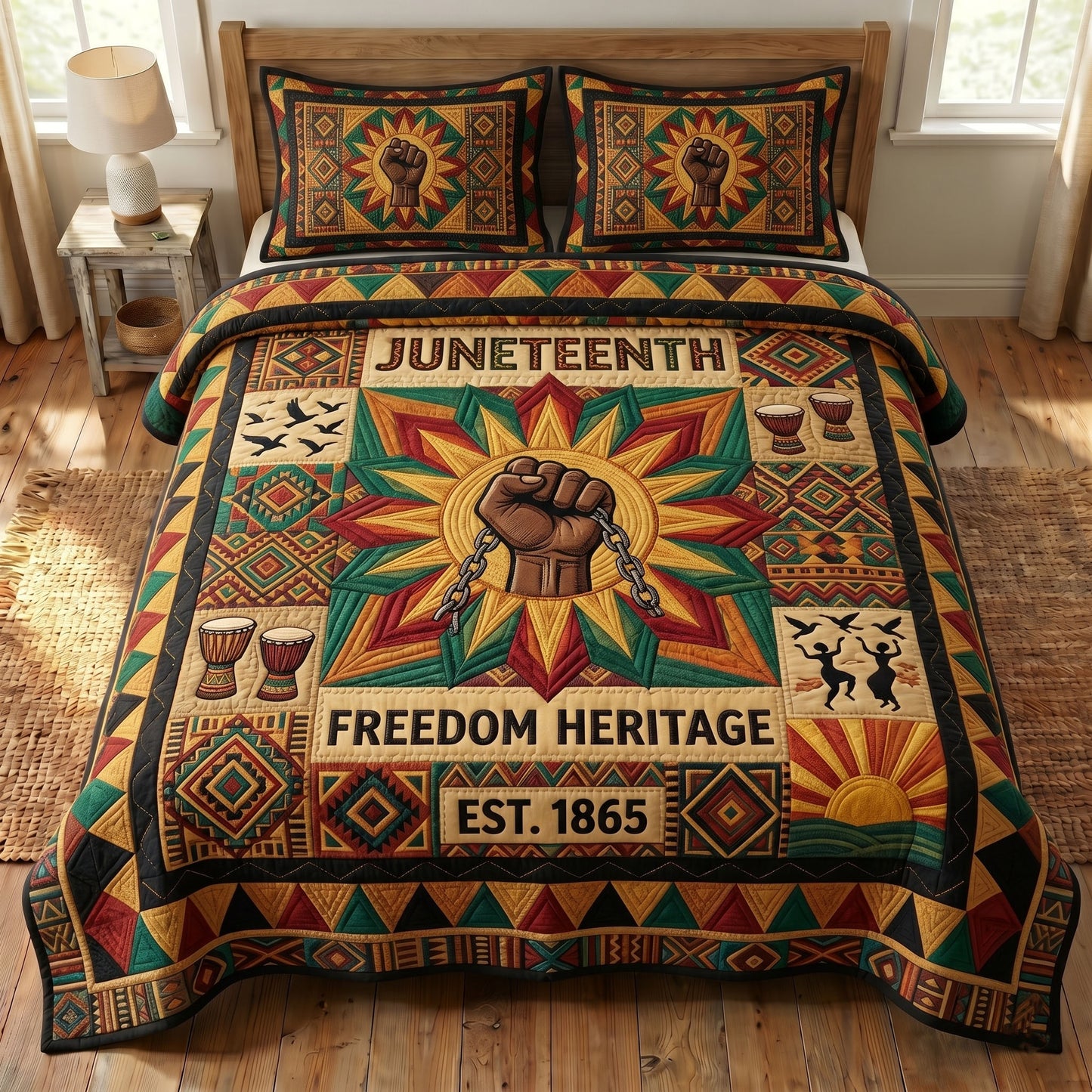 Juneteenth Soul 3-Quilted Bedding Set GFTONMU169