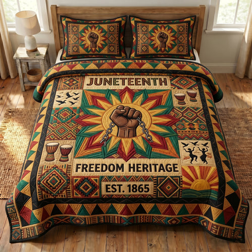 Juneteenth Soul 3-Quilted Bedding Set GFTONMU169