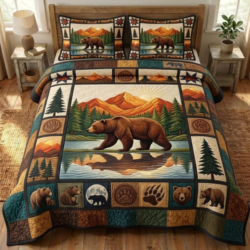 Bear Spirit 3-Piece Quilted Bedding Set GFTONMU1691