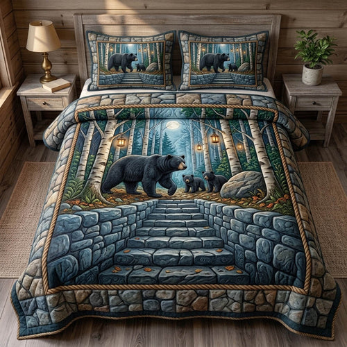 Bear Spirit 3-Piece Quilted Bedding Set GFTONMU1692