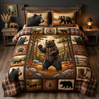 Bear Spirit 3-Piece Quilted Bedding Set GFTONMU1694