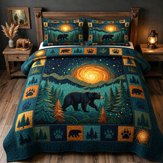 Bear Spirit 3-Piece Quilted Bedding Set GFTONMU1695