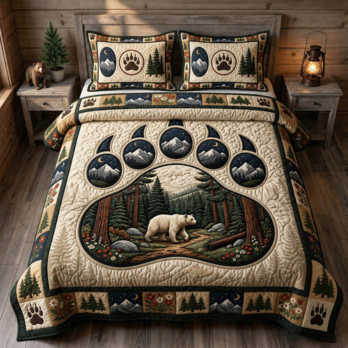 Bear Spirit 3-Piece Quilted Bedding Set GFTONMU1696