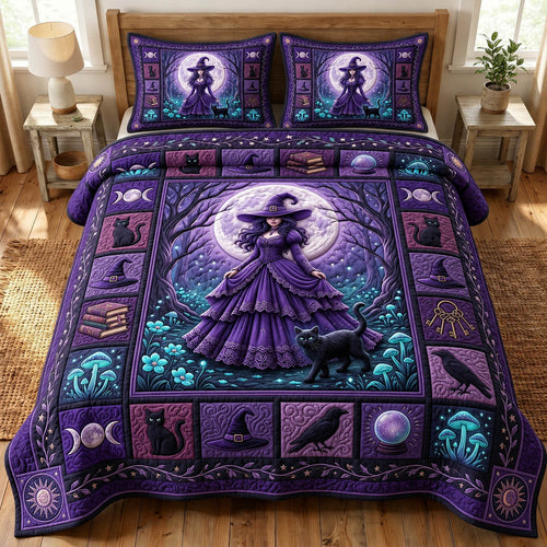 Witches Coven 3-Piece Quilted Bedding Set GFTONMU1721