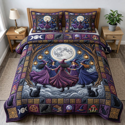 Witches Coven 3-Piece Quilted Bedding Set GFTONMU1722