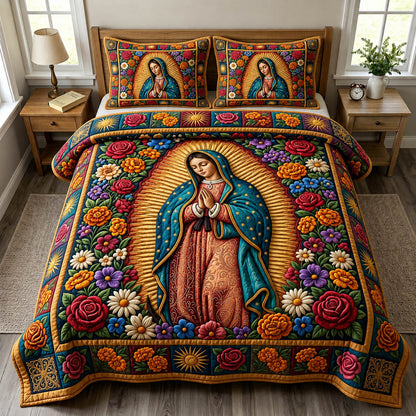 Mother Mary 3-Piece Quilted Bedding Set GFTONMU1744