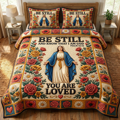 Mother Mary 3-Piece Quilted Bedding Set GFTONMU1745