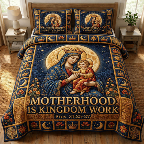 Mother Mary 3-Piece Quilted Bedding Set GFTONMU1746