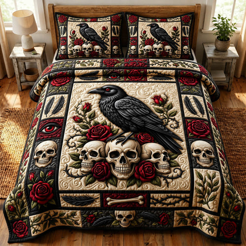 Haunted Skeleton 3-Piece Quilted Bedding Set GFTONMU1770
