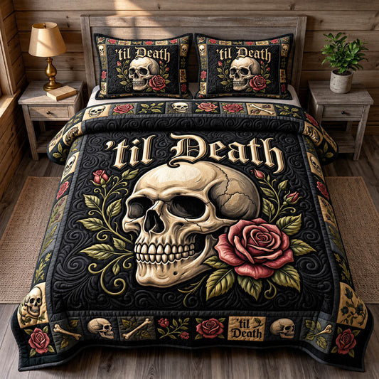 Haunted Skeleton 3-Piece Quilted Bedding Set GFTONMU1771