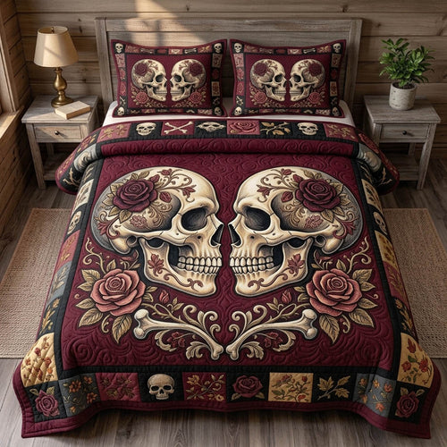 Haunted Skeleton 3-Piece Quilted Bedding Set GFTONMU1772