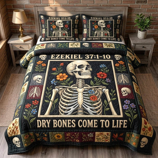 Haunted Skeleton 3-Piece Quilted Bedding Set GFTONMU1773