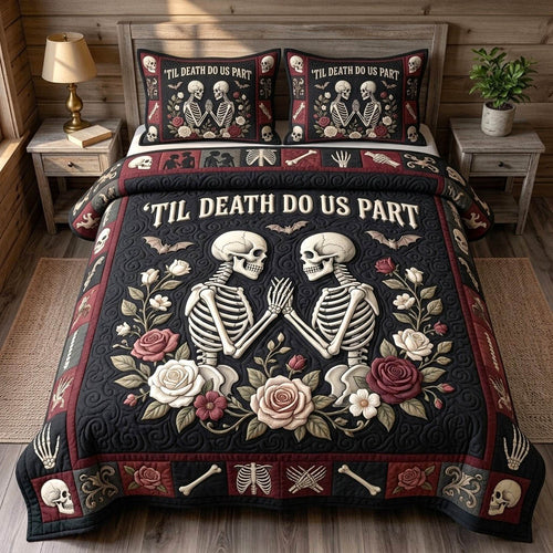 Haunted Skeleton 3-Piece Quilted Bedding Set GFTONMU1774