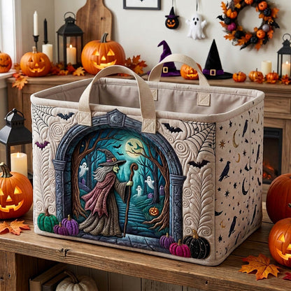 Haunted Halloween Quilted Storage Basket GFTONMU1804