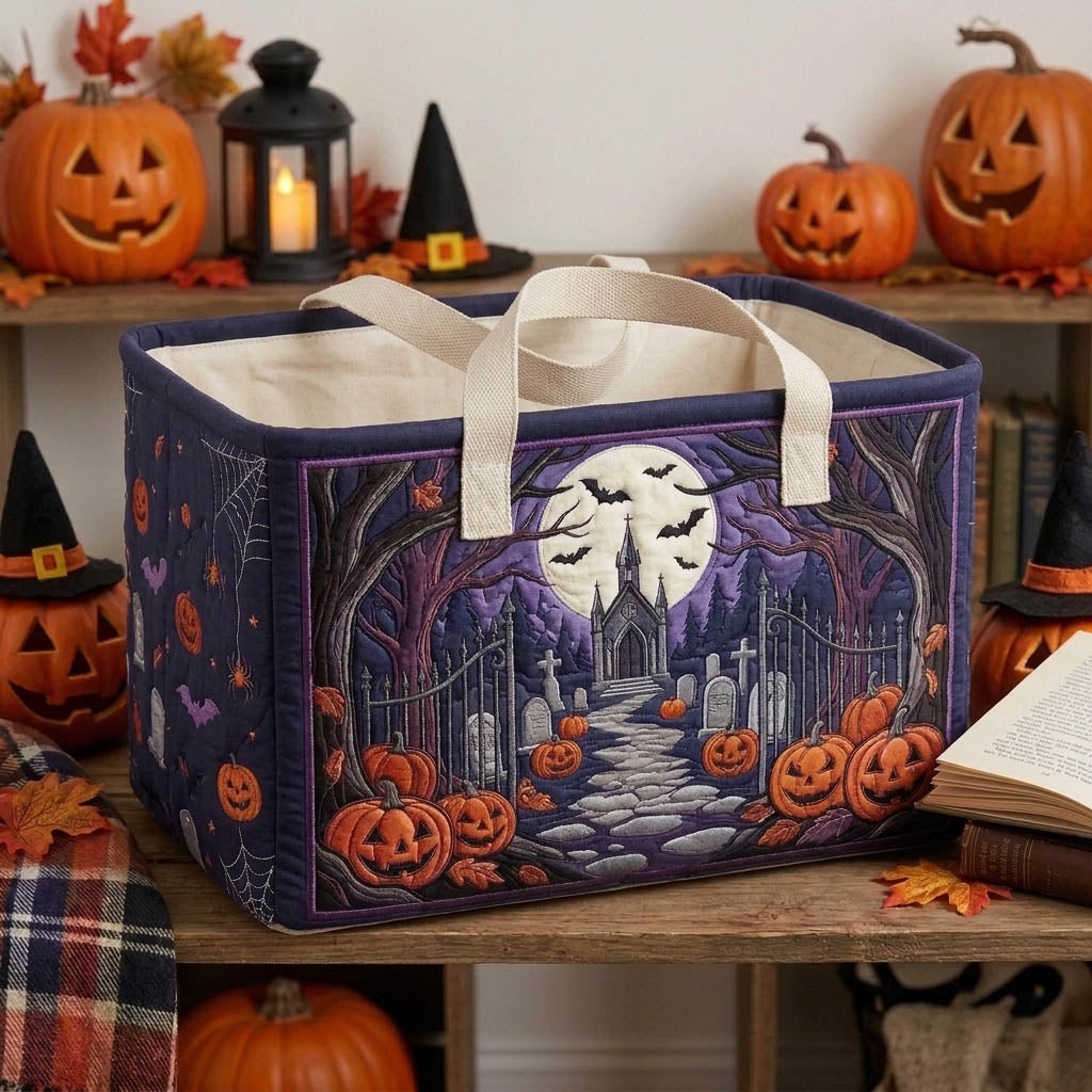 Haunted Halloween Quilted Storage Basket GFTONMU1807