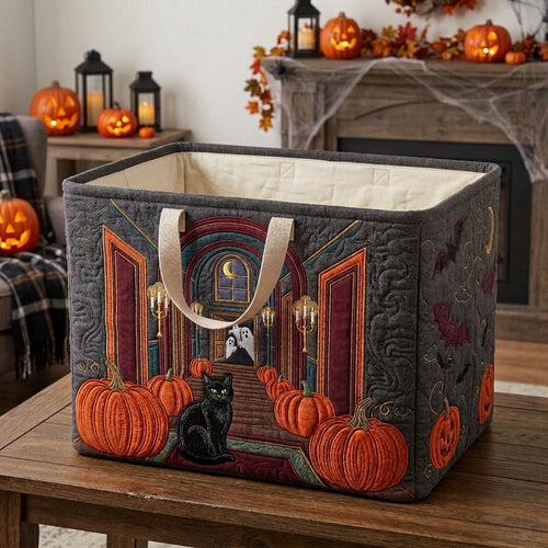 Haunted Halloween Quilted Storage Basket GFTONMU1808
